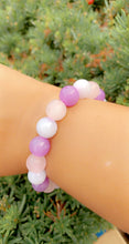 Load image into Gallery viewer, Aquamarine rose quartz lepidolite bracelet
